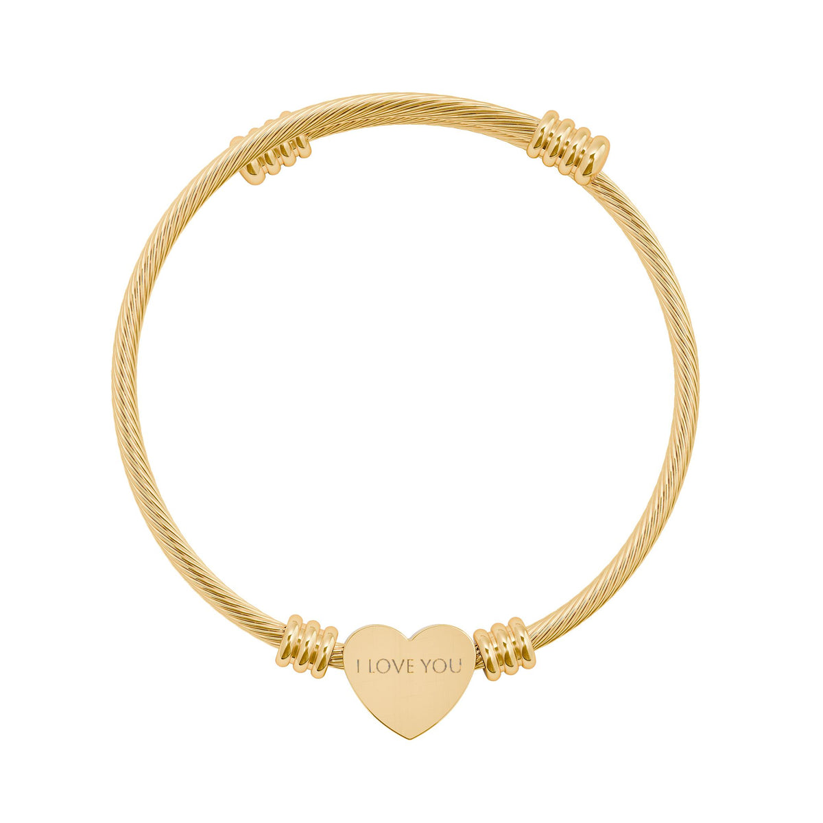 Engraved Heart Cuff Bracelet — Personalized Engraving, Model-Worn Photo