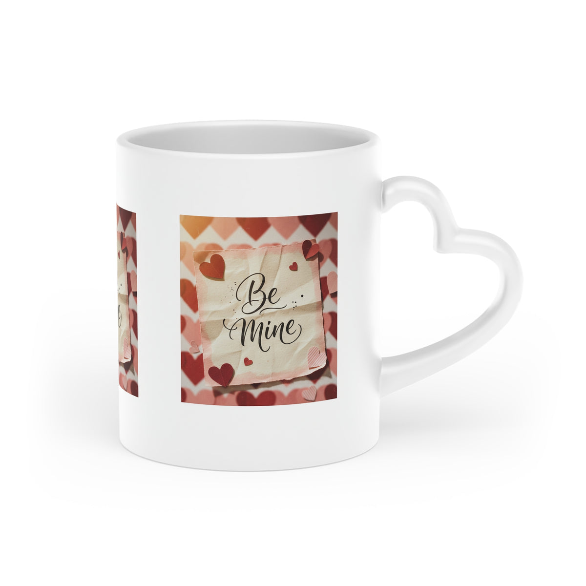 Be Mine Heart Pattern Mug — Valentine’s Day Romantic Coffee Cup