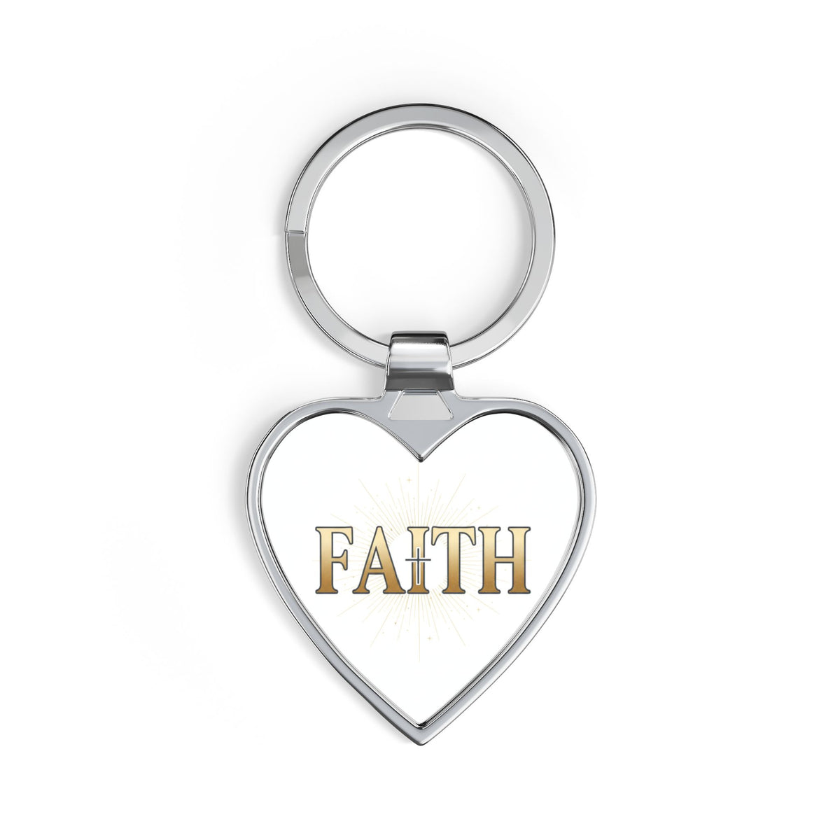 Faith Heart Keychain — Inspirational Religious Gift