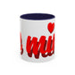 Valentine Love Coffee Mug – 'Be Mine' Red Script Accent Mug (11/15oz)