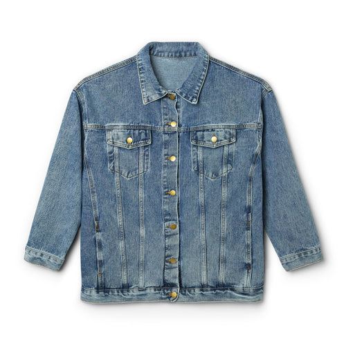 Denim Jacket — 'FAITH' Back Print Women's Jean Jacket, Casual Faith-Based Outerwear