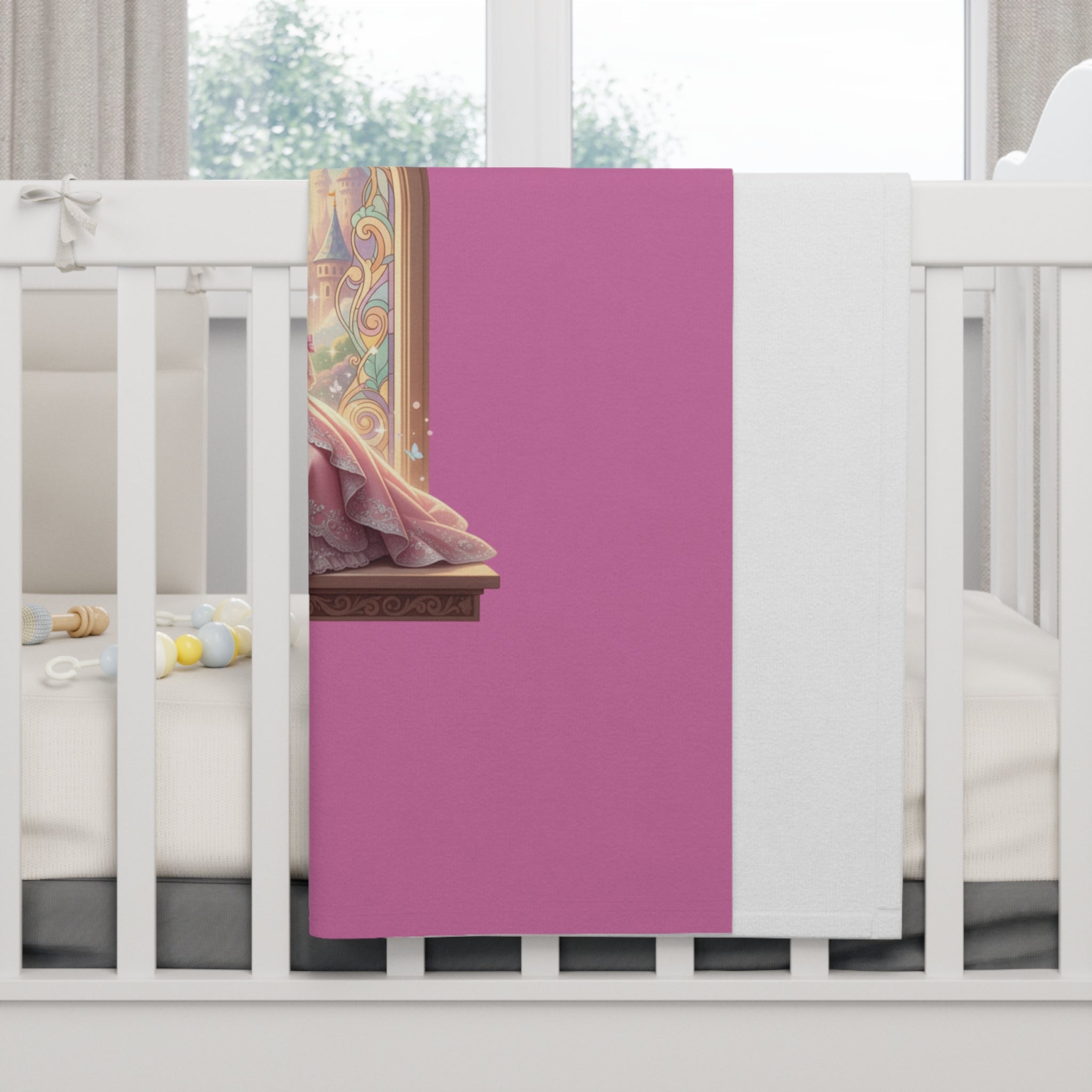 Princess Baby Blanket — Soft Pink Fleece Nursery Throw