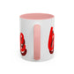 Valentine Love Coffee Mug – 'Be Mine' Red Script Accent Mug (11/15oz)