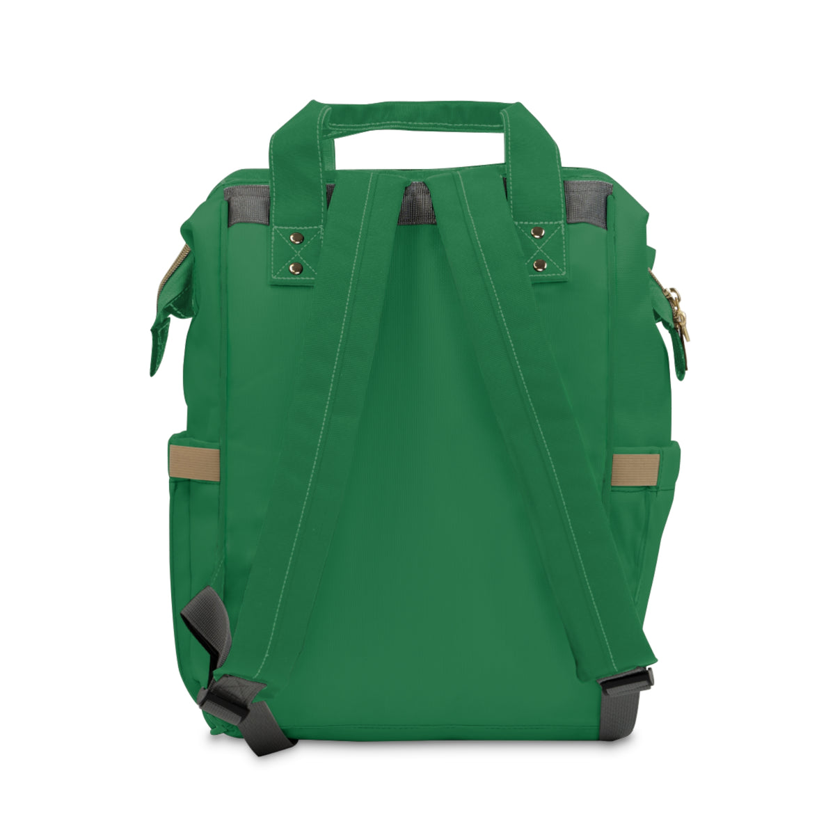 Diaper Backpack — Green Baby Patch Organizer with Bottle & Stroller Pockets