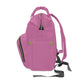 Princess Diaper Backpack – Pink Multifunctional Baby Bag with Cute Animal Design