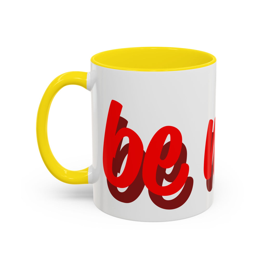 Valentine Love Coffee Mug – 'Be Mine' Red Script Accent Mug (11/15oz)