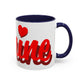 Valentine Love Coffee Mug – 'Be Mine' Red Script Accent Mug (11/15oz)
