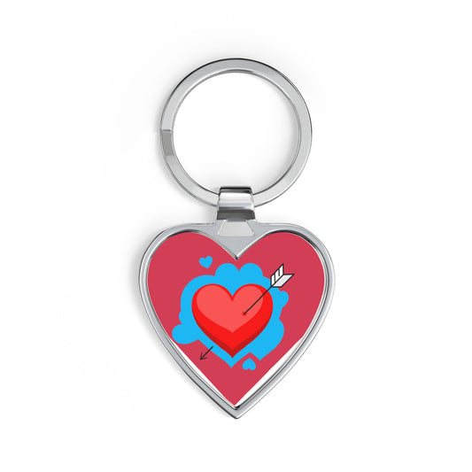 Heart Keychain — Cute Arrowed Heart Love Charm Keyring (Valentine’s Gift)