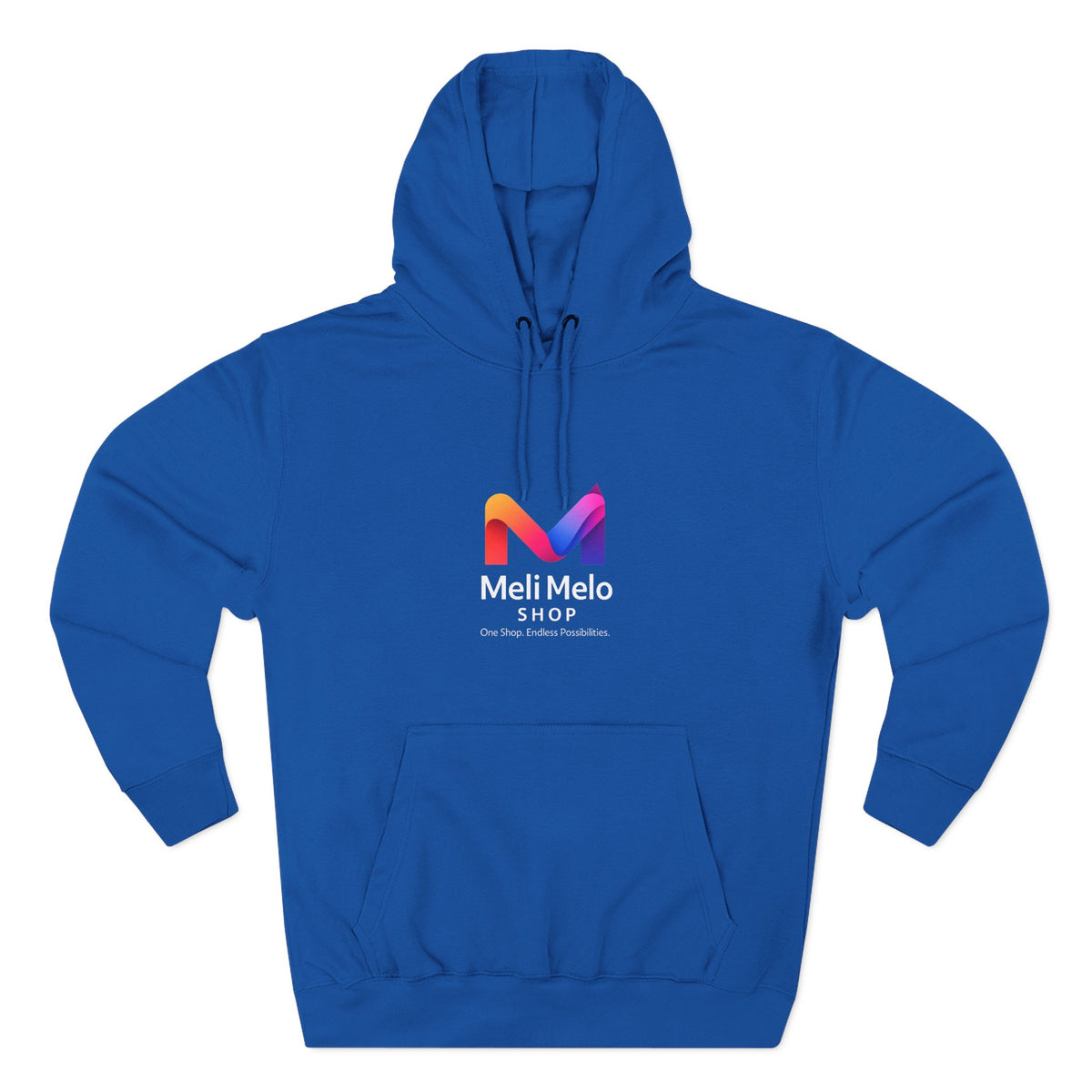 Three-Panel Fleece Hoodie — Lightweight Logo Pullover Sweatshirt