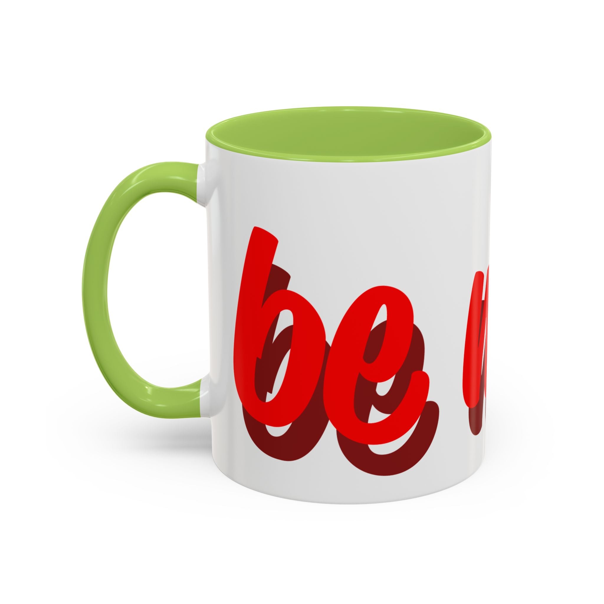 Valentine Love Coffee Mug – 'Be Mine' Red Script Accent Mug (11/15oz)