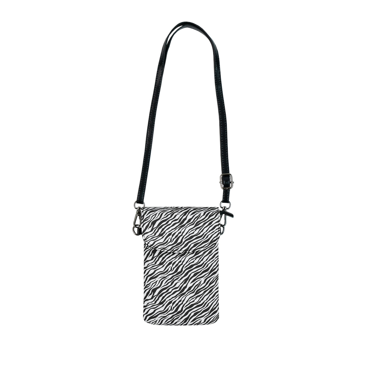 Zebra Print Crossbody Phone Wallet — Small Cell Phone Wallet with Card Pocket