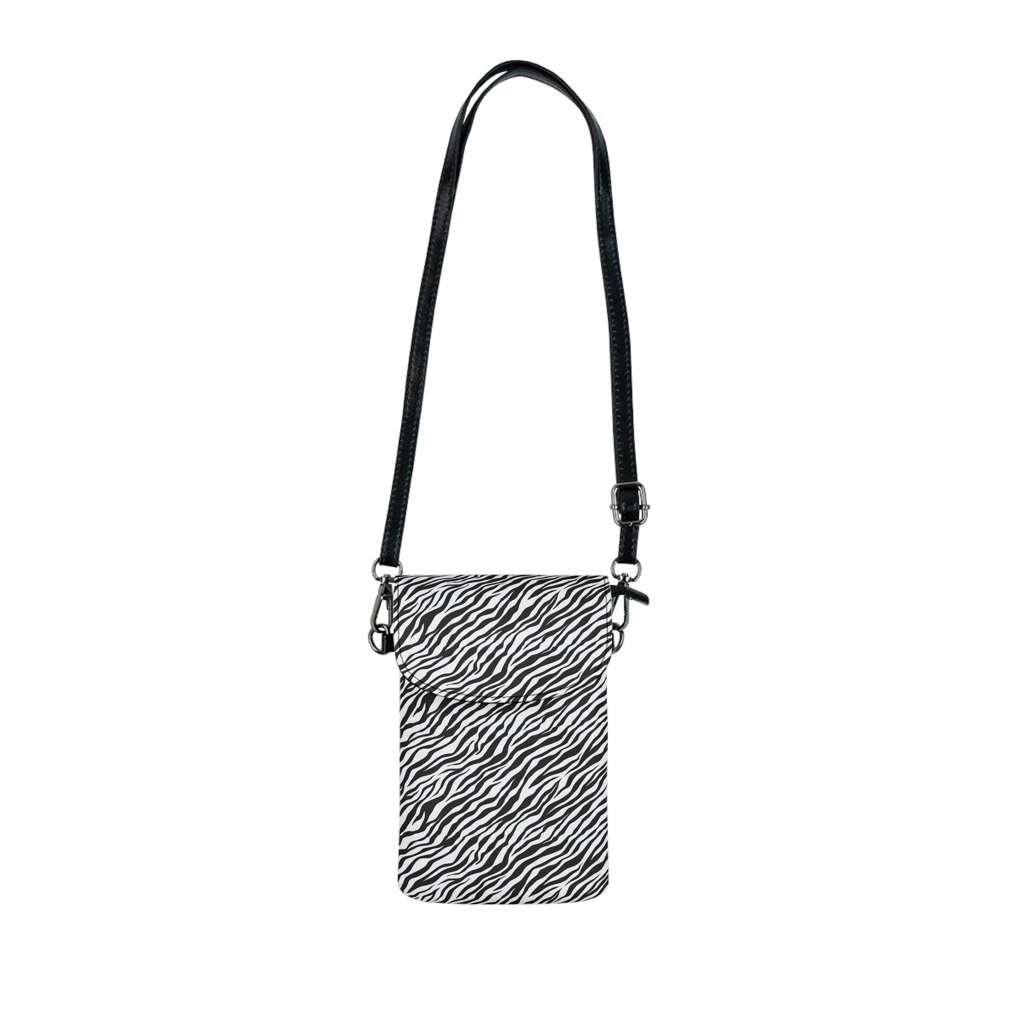 Zebra Print Crossbody Phone Wallet — Small Cell Phone Wallet with Card Pocket