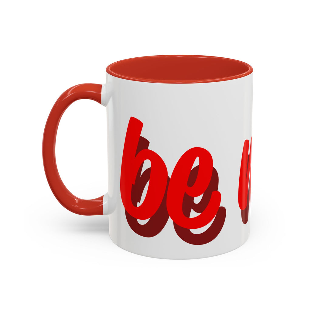 Valentine Love Coffee Mug – 'Be Mine' Red Script Accent Mug (11/15oz)