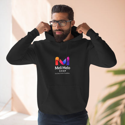 Three-Panel Fleece Hoodie — Lightweight Logo Pullover Sweatshirt