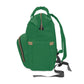 Diaper Backpack — Green Baby Patch Organizer with Bottle & Stroller Pockets