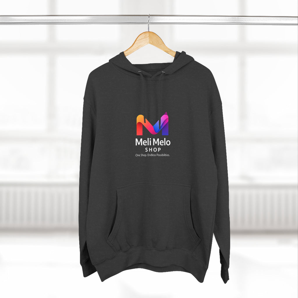Three-Panel Fleece Hoodie — Lightweight Logo Pullover Sweatshirt