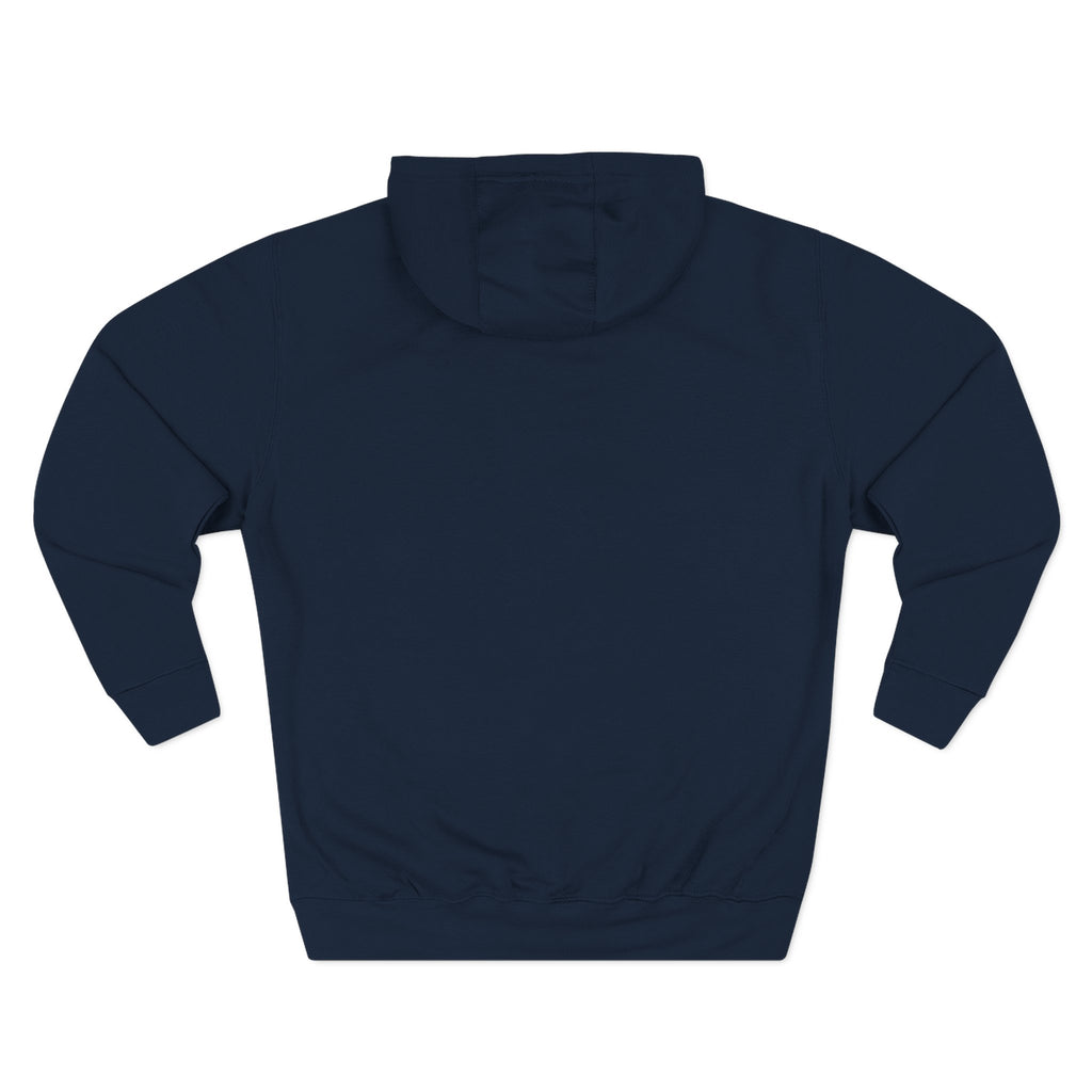 Three-Panel Fleece Hoodie — Lightweight Logo Pullover Sweatshirt