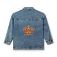 Denim Jacket — Royal Crown Back Print Women's Jean Jacket