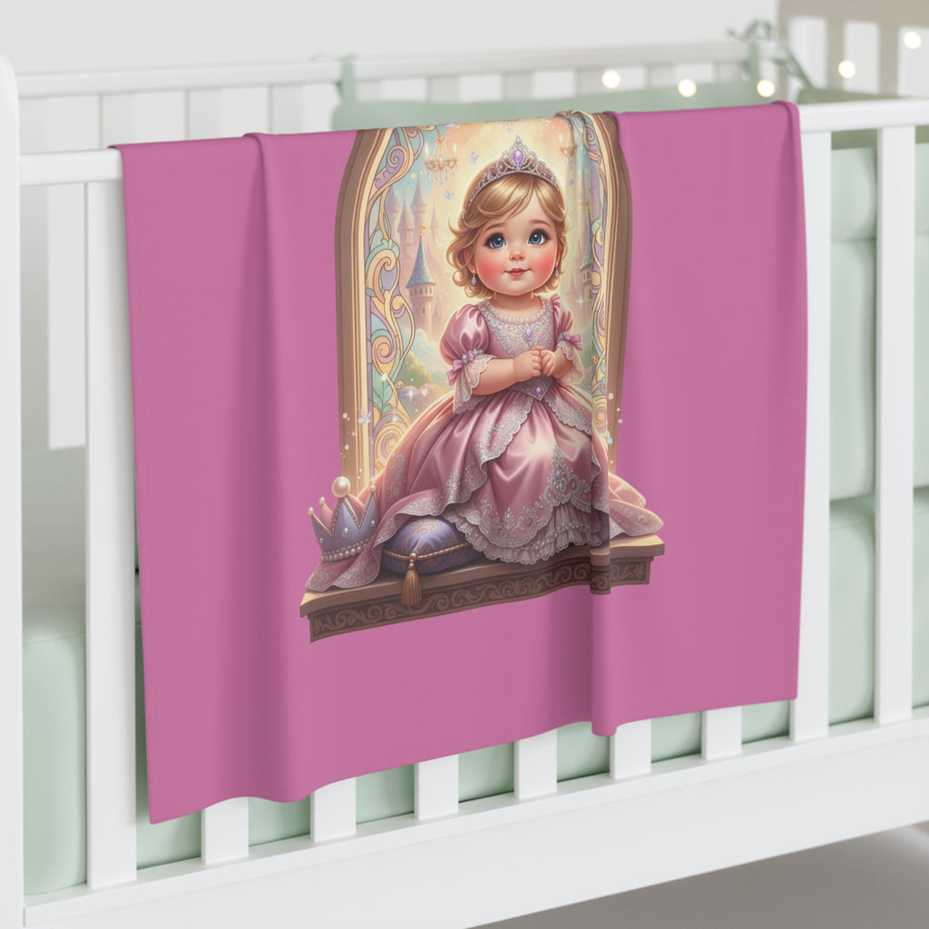 Princess Baby Swaddle Blanket – Pink Royal Infant Wrap with Cute Princess Art