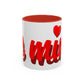 Valentine Love Coffee Mug – 'Be Mine' Red Script Accent Mug (11/15oz)