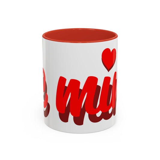 Valentine Love Coffee Mug – 'Be Mine' Red Script Accent Mug (11/15oz)