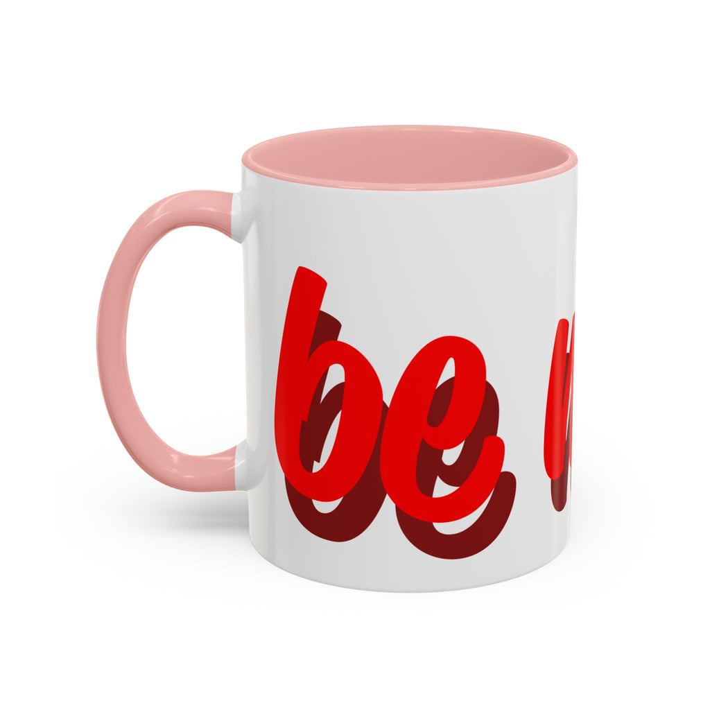 Valentine Love Coffee Mug – 'Be Mine' Red Script Accent Mug (11/15oz)