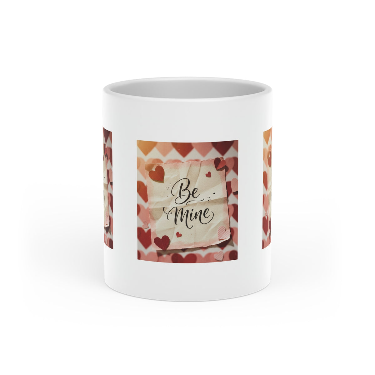 Be Mine Heart Pattern Mug — Valentine’s Day Romantic Coffee Cup