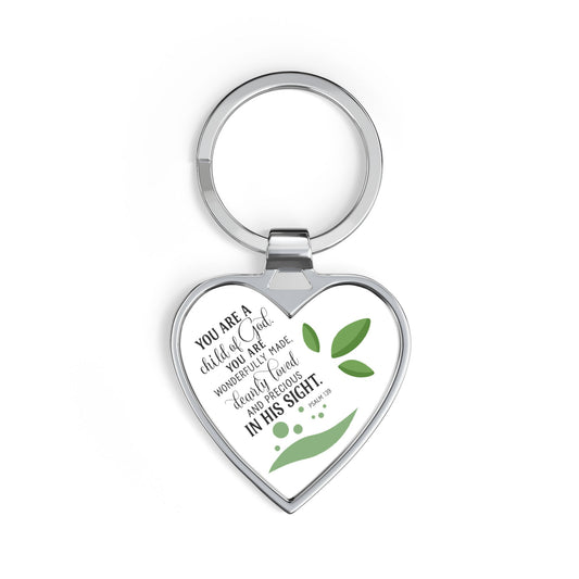 Heart Keychain — Inspirational 'You Are a Child of God' Religious Gift