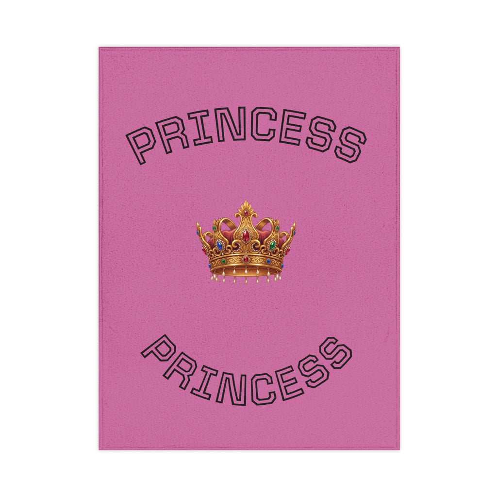 Princess Toddler Blanket — Pink Crown Cozy Baby Blanket for Girls