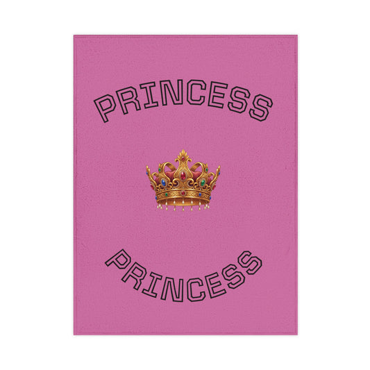 Princess Toddler Blanket — Pink Crown Cozy Baby Blanket for Girls