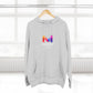 Three-Panel Fleece Hoodie — Lightweight Logo Pullover Sweatshirt