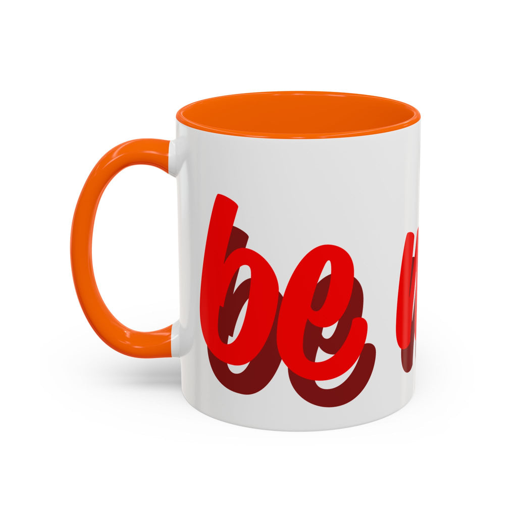 Valentine Love Coffee Mug – 'Be Mine' Red Script Accent Mug (11/15oz)