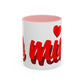 Valentine Love Coffee Mug – 'Be Mine' Red Script Accent Mug (11/15oz)