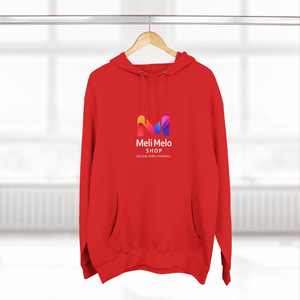 Three-Panel Fleece Hoodie — Lightweight Logo Pullover Sweatshirt