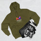 Three-Panel Fleece Hoodie — Lightweight Logo Pullover Sweatshirt
