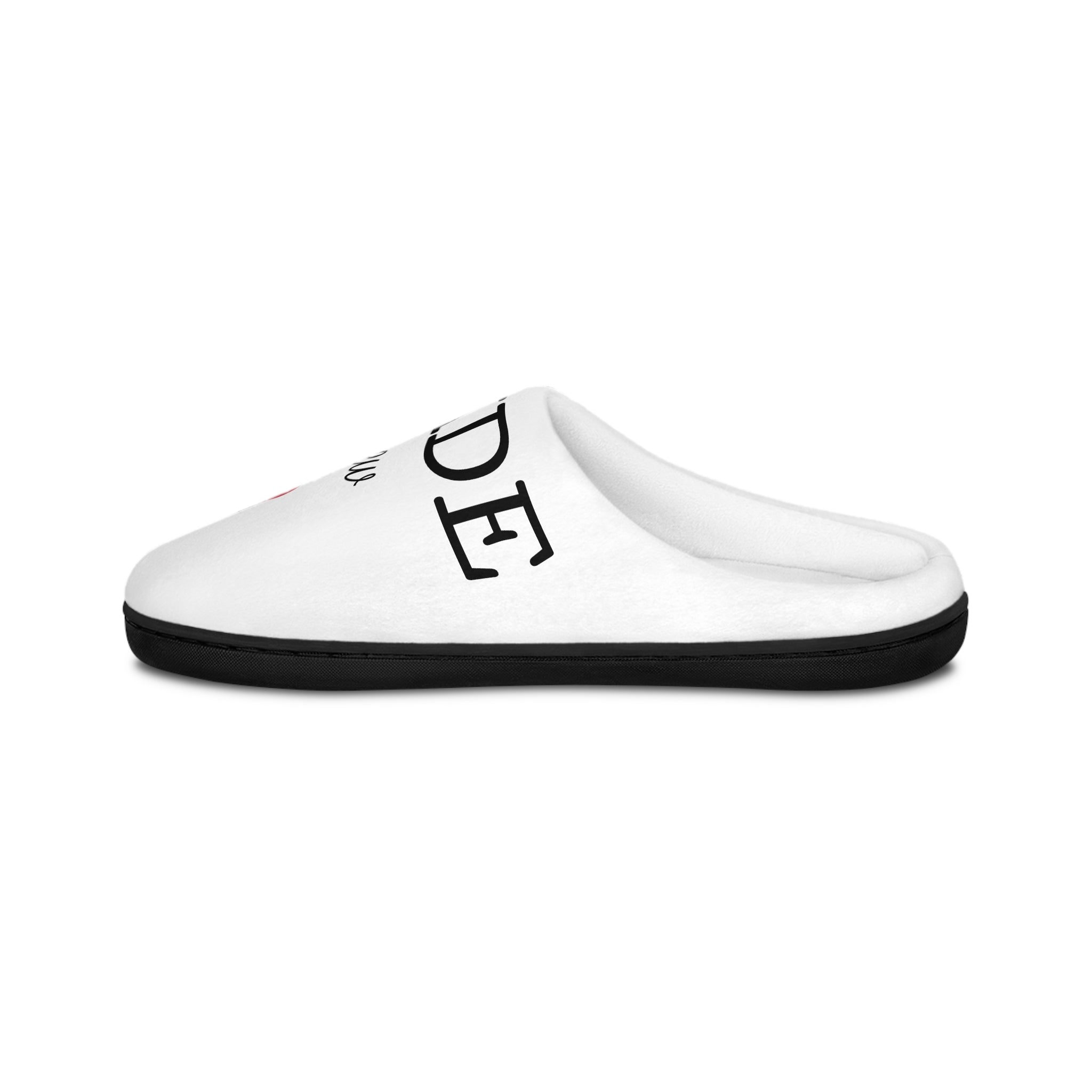 Bride Crew Slippers — Women's White Indoor Slip-On with Heart
