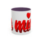 Valentine Love Coffee Mug – 'Be Mine' Red Script Accent Mug (11/15oz)