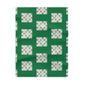 Green Baby Blanket with Cozy Patchwork Blocks — Soft Fleece Nursery Throw