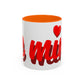 Valentine Love Coffee Mug – 'Be Mine' Red Script Accent Mug (11/15oz)