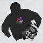 Three-Panel Fleece Hoodie — Lightweight Logo Pullover Sweatshirt