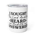 Insulated Coffee Mug — "I Sought The Lord And He Heard" Christian Travel Tumbler, 10 oz