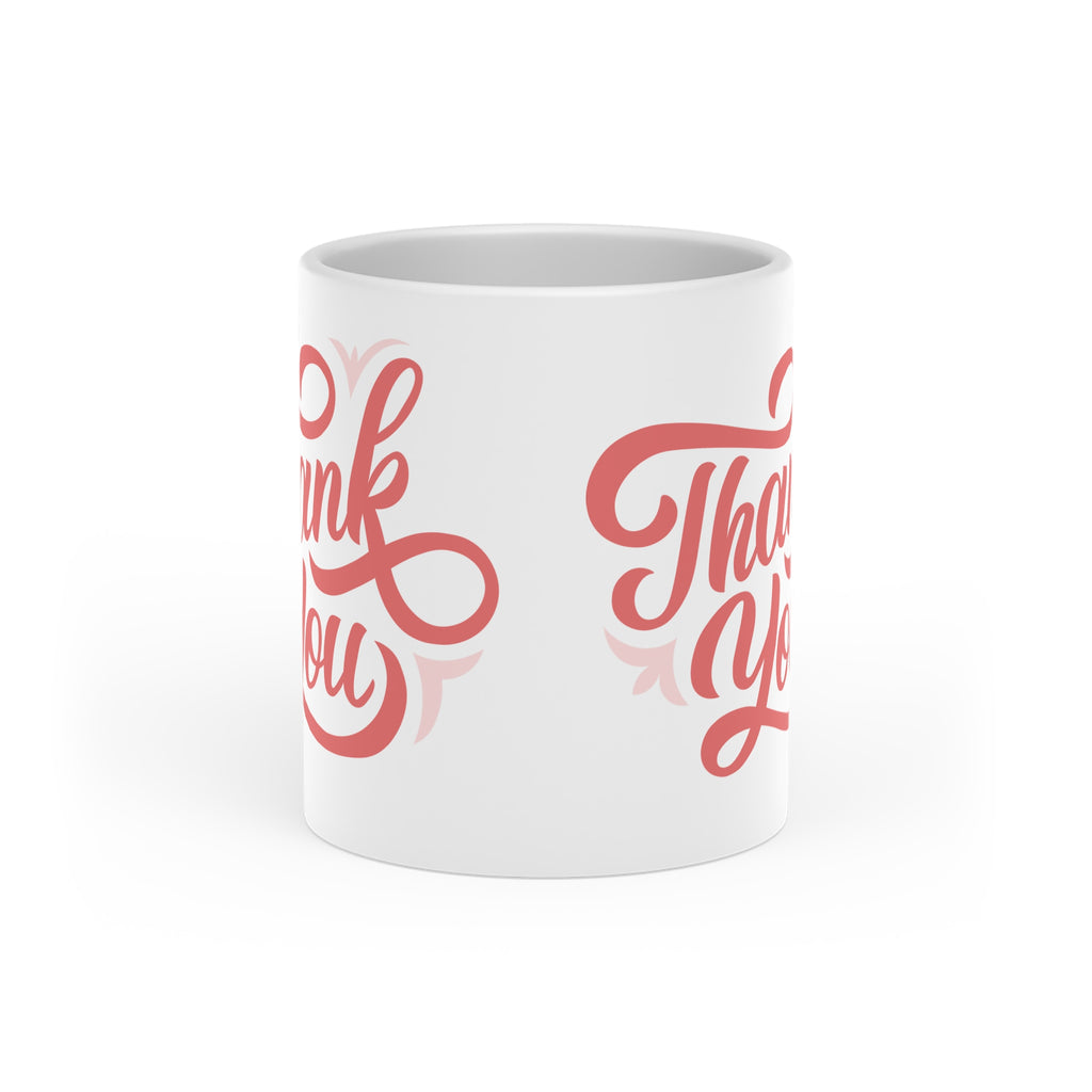Mug — Pink Script “Thank You” Coffee Cup | Appreciation Gift