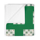 Green Baby Blanket with Cozy Patchwork Blocks — Soft Fleece Nursery Throw
