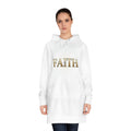 Faith Hoodie Dress — Women's Religious Hoodie Dress with Gold Lettering