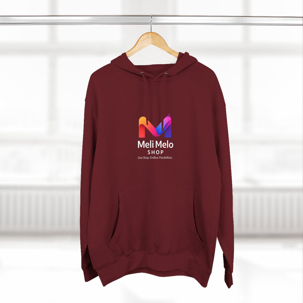 Three-Panel Fleece Hoodie — Lightweight Logo Pullover Sweatshirt