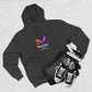Three-Panel Fleece Hoodie — Lightweight Logo Pullover Sweatshirt