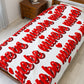 Be Mine Plush Blanket — Valentine's Velveteen Throw with Red Script & Heart