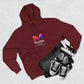 Three-Panel Fleece Hoodie — Lightweight Logo Pullover Sweatshirt