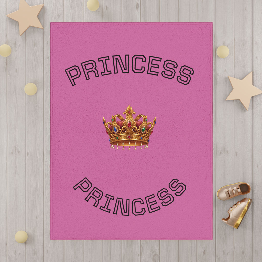 Princess Toddler Blanket — Pink Crown Cozy Baby Blanket for Girls