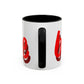 Valentine Love Coffee Mug – 'Be Mine' Red Script Accent Mug (11/15oz)